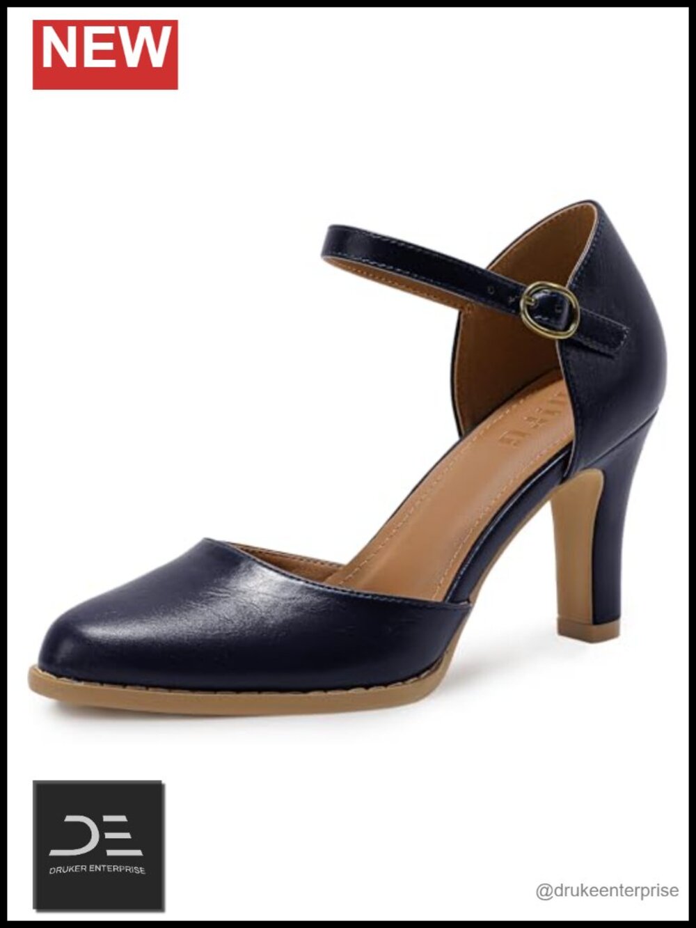 Closed Toe Chunky High Heels Comfortable Dress Shoes for Women